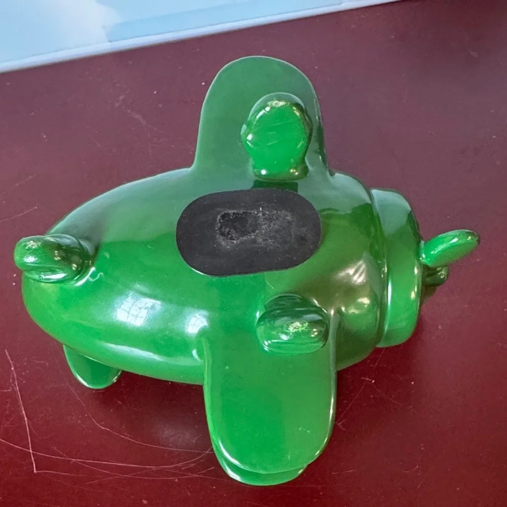 Vintage Green piggy bank Airplane